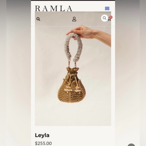 RAMLA Leyla Gold and Pearl Soft Purse Sz 0s